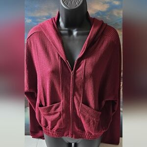 BCBGeneration Wine Knit Hoodie Jacket NWT